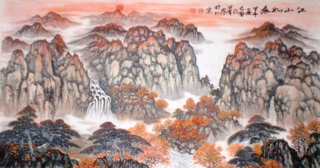 曳岚国画作品-山水